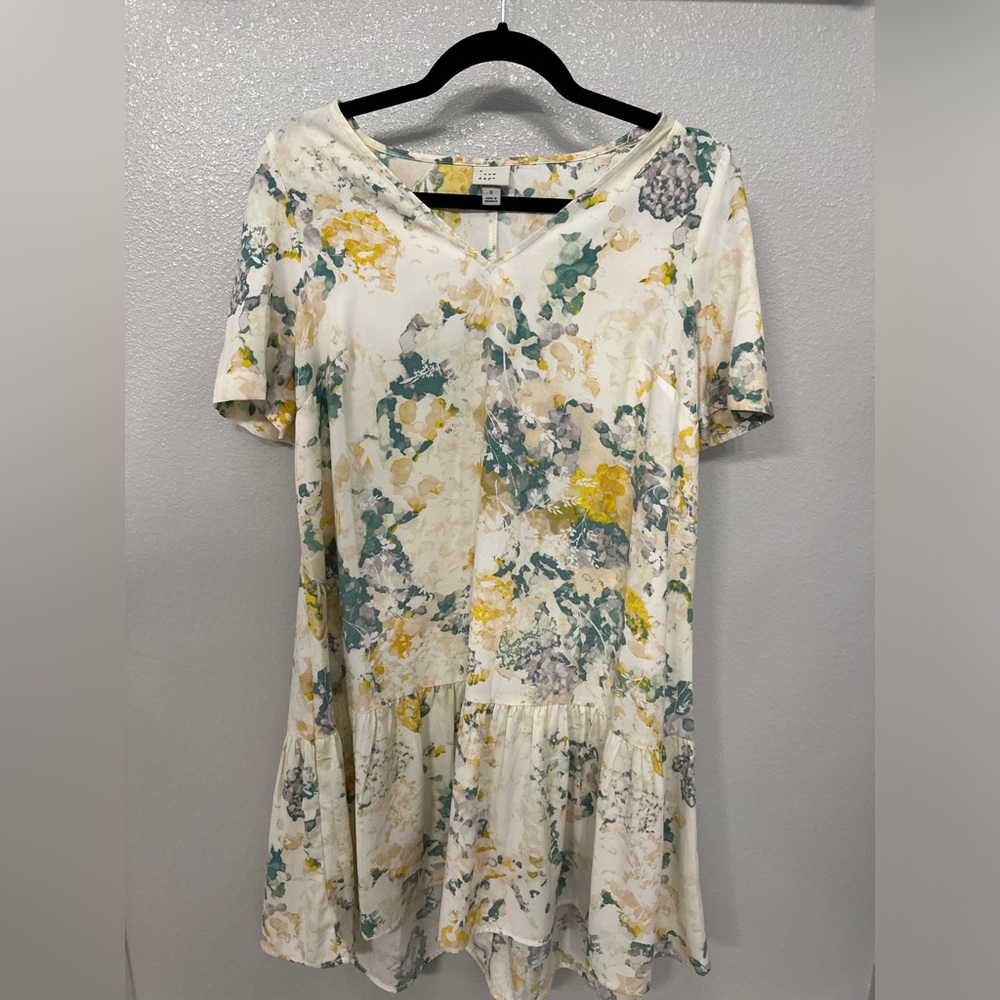 Target A New Day Floral Drop Hem Flounce Dress - Size S